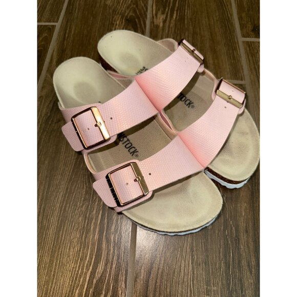 Birkenstock Arizona Birko-Flor Embossed Pink Women's size 39 US 8-8.5 - Picture 2 of 8